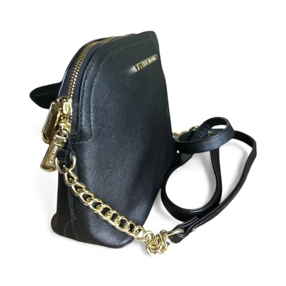 Steve Madden Black Saffiano Crossbody Bag w/ Chain Strap – EUC